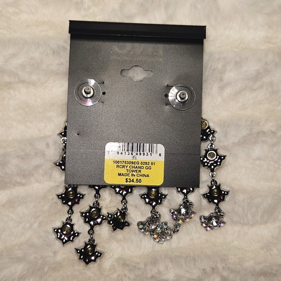 INC International Concepts Silver Chandelier Statement Earrings NWT - Picture 3 of 3